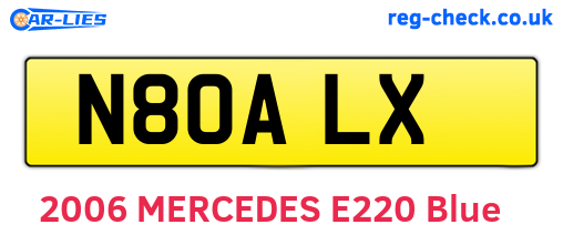 N80ALX are the vehicle registration plates.
