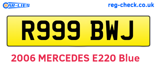 R999BWJ are the vehicle registration plates.
