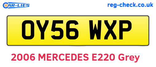 OY56WXP are the vehicle registration plates.