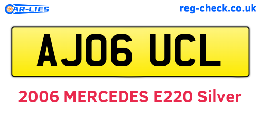 AJ06UCL are the vehicle registration plates.