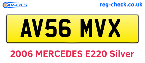 AV56MVX are the vehicle registration plates.
