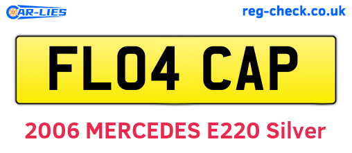 FL04CAP are the vehicle registration plates.