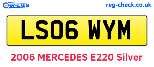 LS06WYM are the vehicle registration plates.