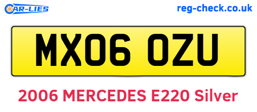 MX06OZU are the vehicle registration plates.