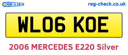WL06KOE are the vehicle registration plates.
