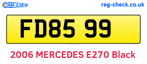 FD8599 are the vehicle registration plates.