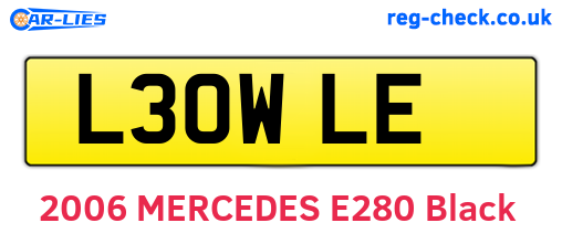 L30WLE are the vehicle registration plates.