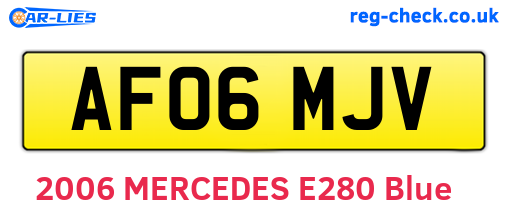 AF06MJV are the vehicle registration plates.