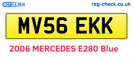 MV56EKK are the vehicle registration plates.