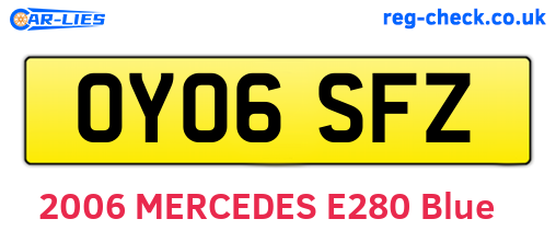 OY06SFZ are the vehicle registration plates.