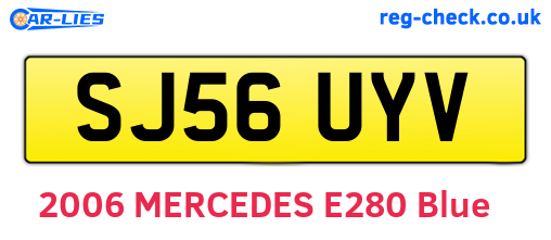 SJ56UYV are the vehicle registration plates.