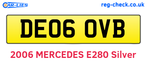 DE06OVB are the vehicle registration plates.