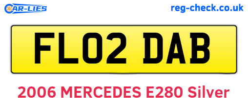FL02DAB are the vehicle registration plates.
