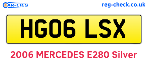 HG06LSX are the vehicle registration plates.