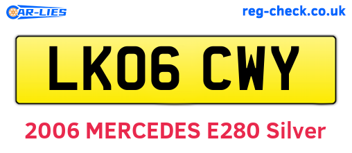 LK06CWY are the vehicle registration plates.