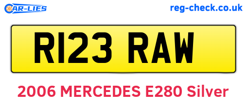 R123RAW are the vehicle registration plates.