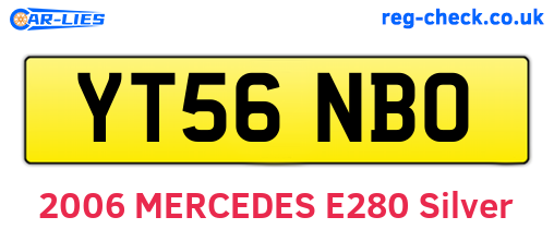 YT56NBO are the vehicle registration plates.