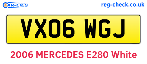 VX06WGJ are the vehicle registration plates.