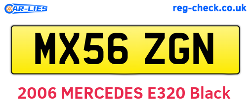 MX56ZGN are the vehicle registration plates.