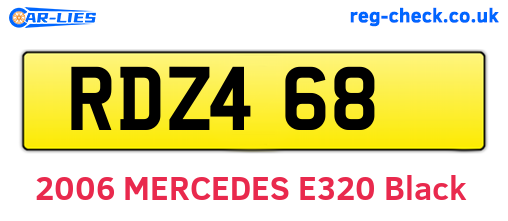 RDZ468 are the vehicle registration plates.