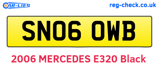 SN06OWB are the vehicle registration plates.
