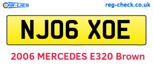 NJ06XOE are the vehicle registration plates.