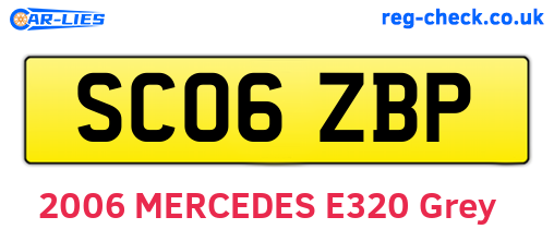 SC06ZBP are the vehicle registration plates.