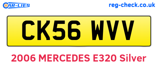 CK56WVV are the vehicle registration plates.