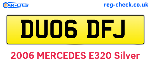 DU06DFJ are the vehicle registration plates.