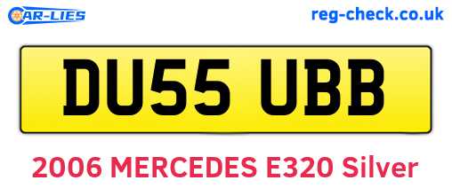 DU55UBB are the vehicle registration plates.