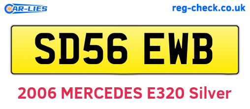 SD56EWB are the vehicle registration plates.