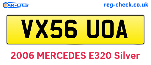 VX56UOA are the vehicle registration plates.