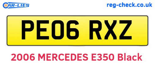 PE06RXZ are the vehicle registration plates.