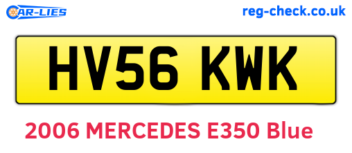 HV56KWK are the vehicle registration plates.