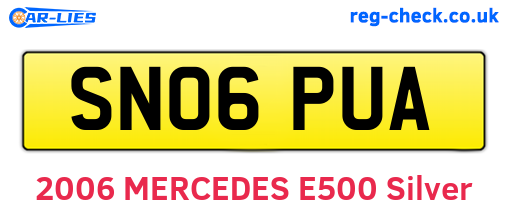 SN06PUA are the vehicle registration plates.