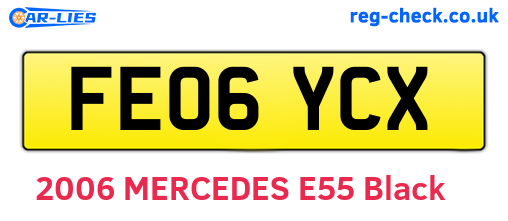 FE06YCX are the vehicle registration plates.