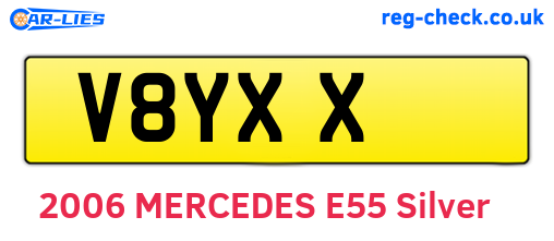V8YXX are the vehicle registration plates.