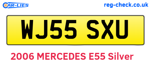 WJ55SXU are the vehicle registration plates.