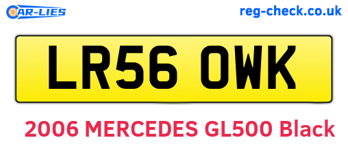 LR56OWK are the vehicle registration plates.
