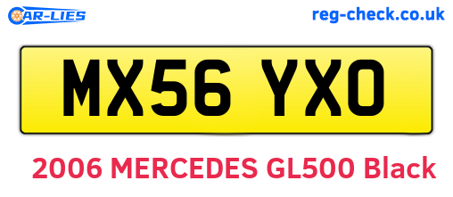 MX56YXO are the vehicle registration plates.