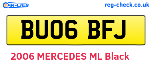 BU06BFJ are the vehicle registration plates.