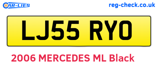 LJ55RYO are the vehicle registration plates.