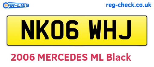 NK06WHJ are the vehicle registration plates.