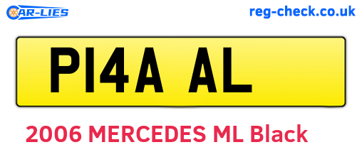 P14AAL are the vehicle registration plates.