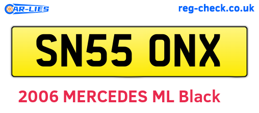 SN55ONX are the vehicle registration plates.