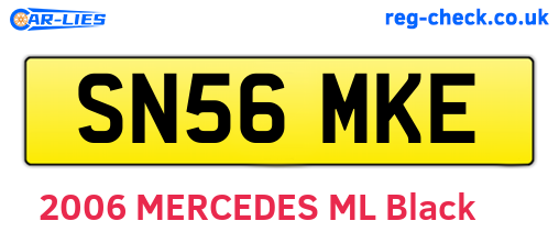 SN56MKE are the vehicle registration plates.