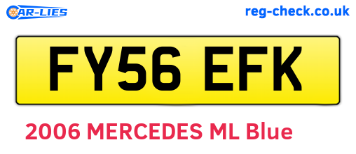 FY56EFK are the vehicle registration plates.