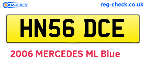 HN56DCE are the vehicle registration plates.
