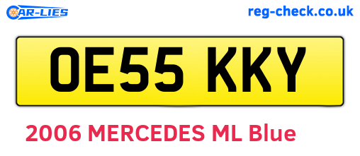 OE55KKY are the vehicle registration plates.