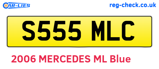 S555MLC are the vehicle registration plates.